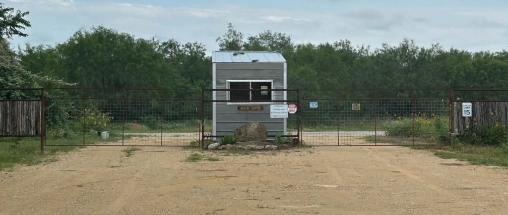 Main entrance gate to Land Heritage Institute on Neal Road
